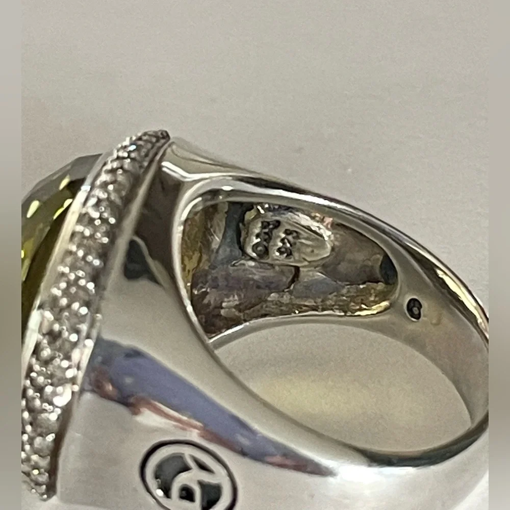 David Yurman, lemon citrine and diamond East West Signature Oval Ring size 6 1/2 - Picture 5 of 10
